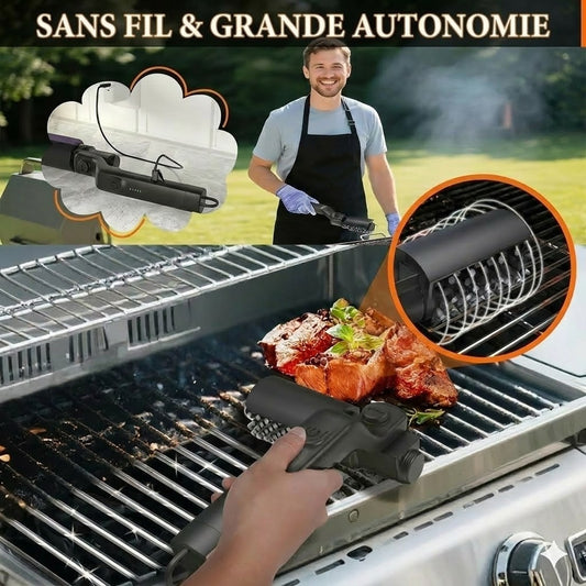 Brosse de nettoyage électrique sans fil pour barbecue