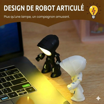 Lampe de table robot créative miniature