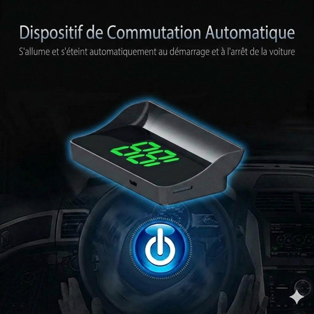 Compteur de vitesse avec affichage tête haute