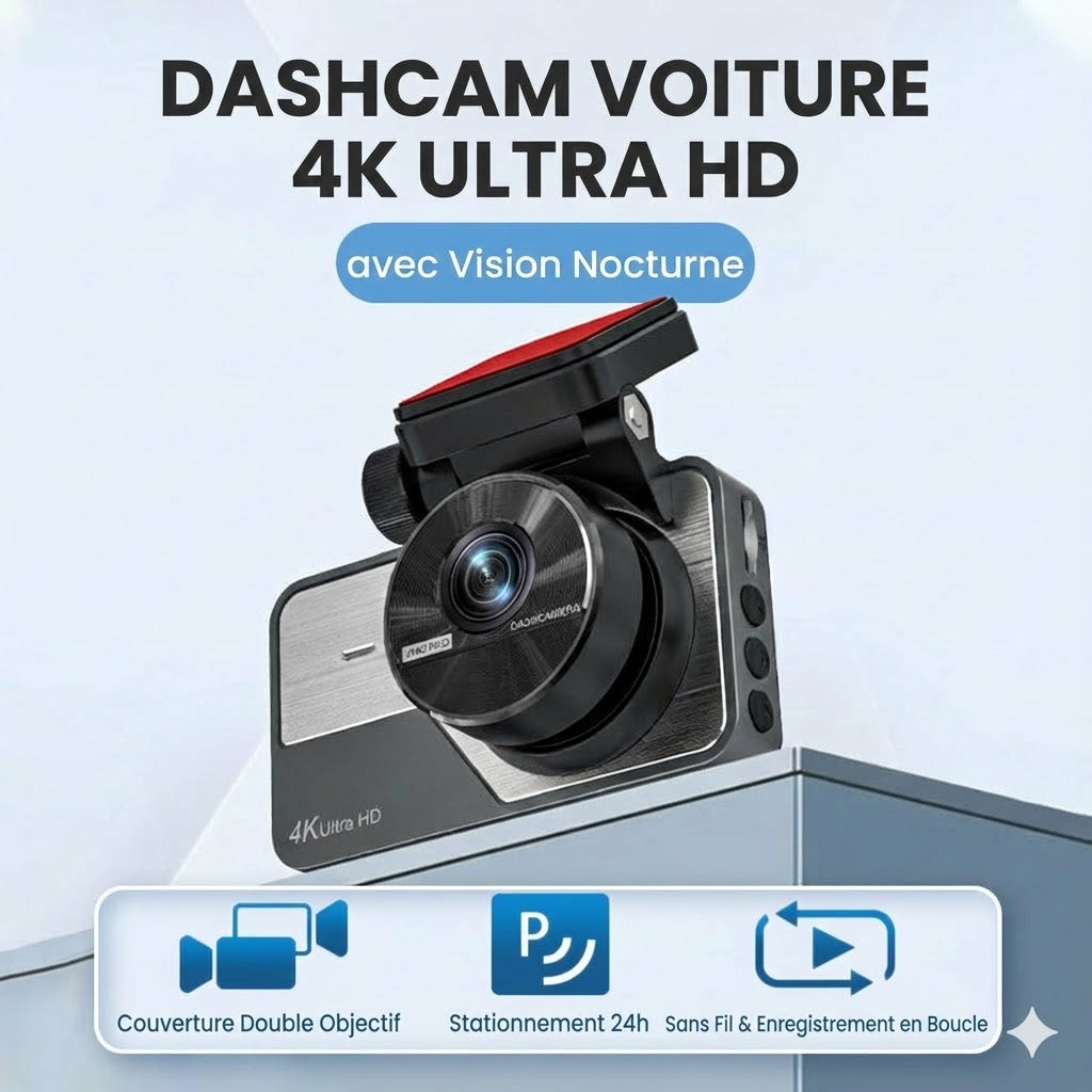 Caméra embarquée 4K Ultra HD avec Wi-Fi et vision nocturne