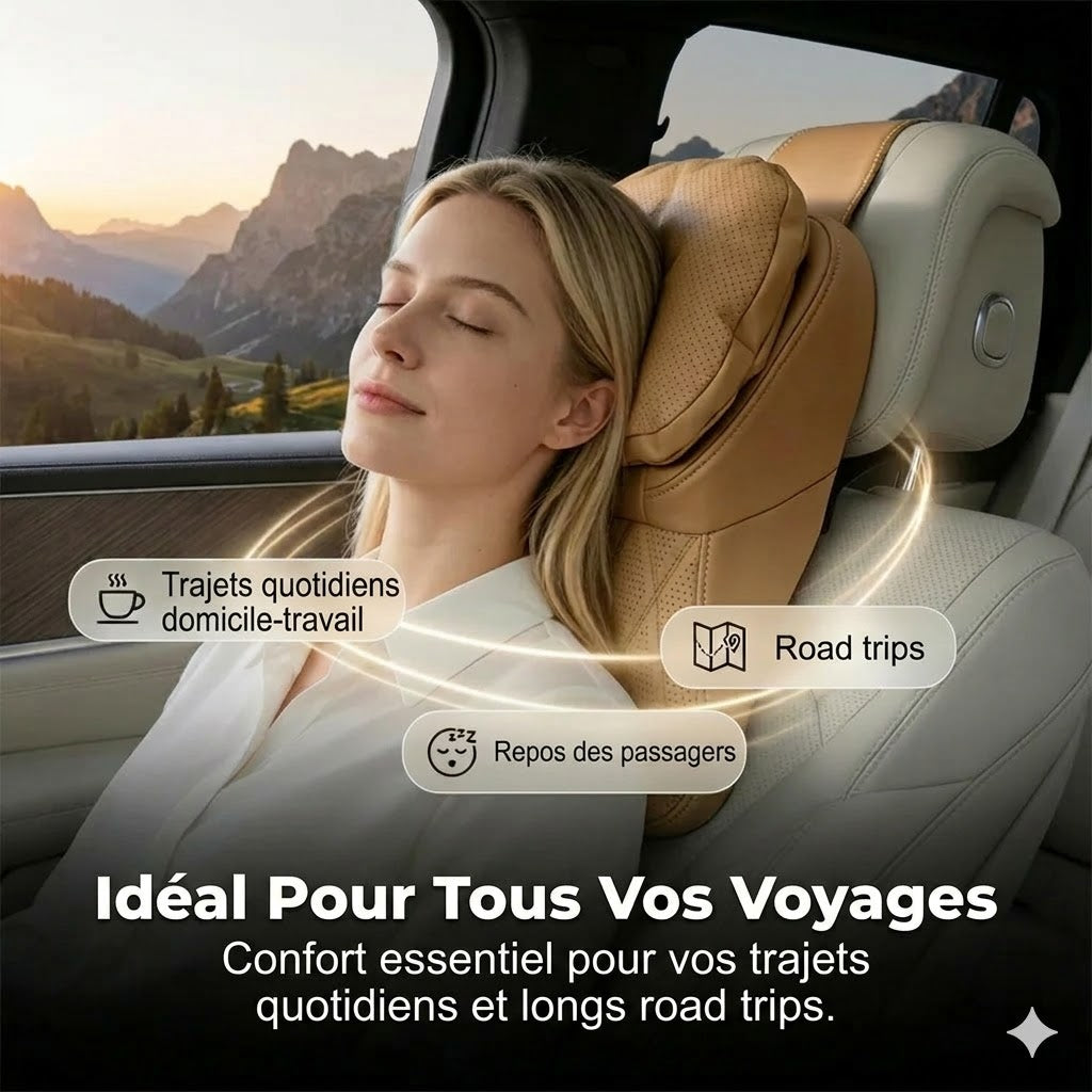 Appuie-tête de voiture en cuir PU de qualité aéronautique