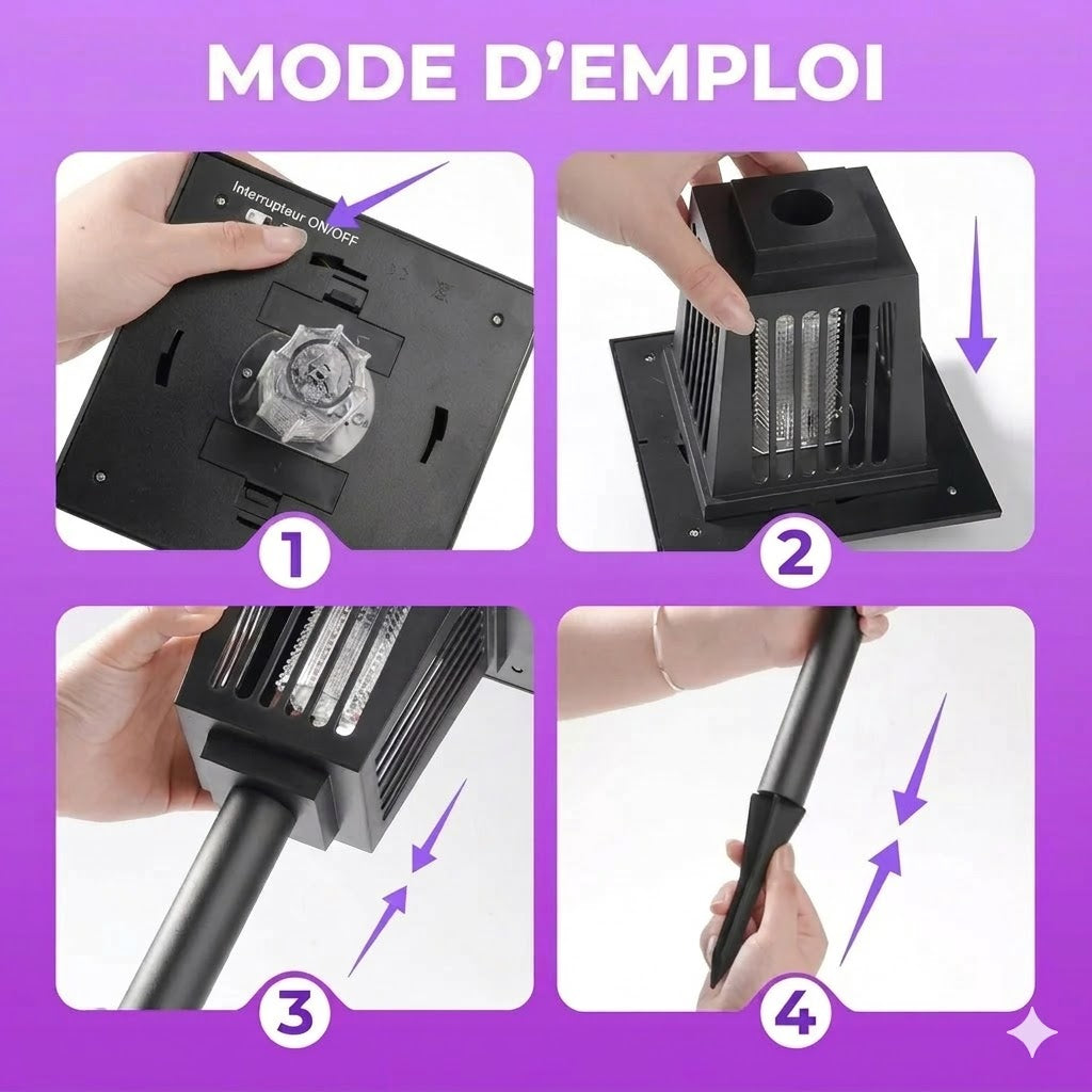 Destructeur d'insectes solaire pour extérieur