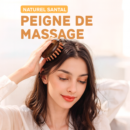 Peigne de massage en bois naturel