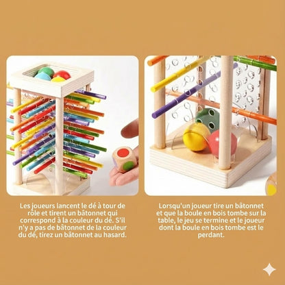 Jeu de bâtonnets en bois : Concentration et couleur
