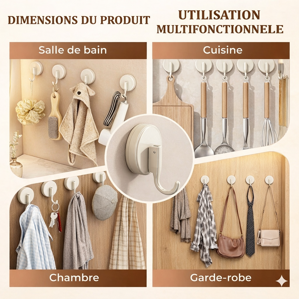 Crochet à ventouse ultra-puissant