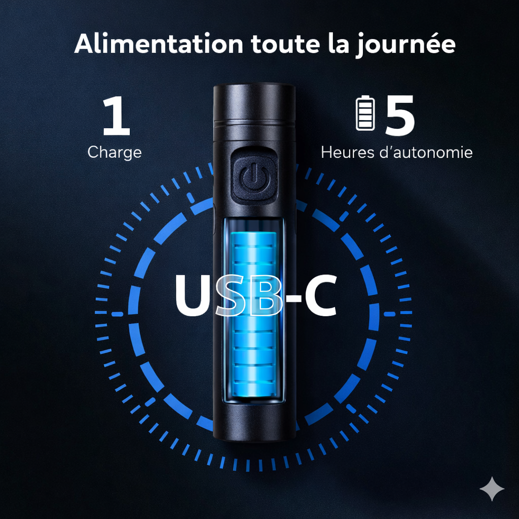 Mini-lampe de poche multifonctionnelle en alliage d'aluminium