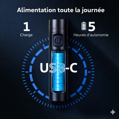 Mini-lampe de poche multifonctionnelle en alliage d'aluminium