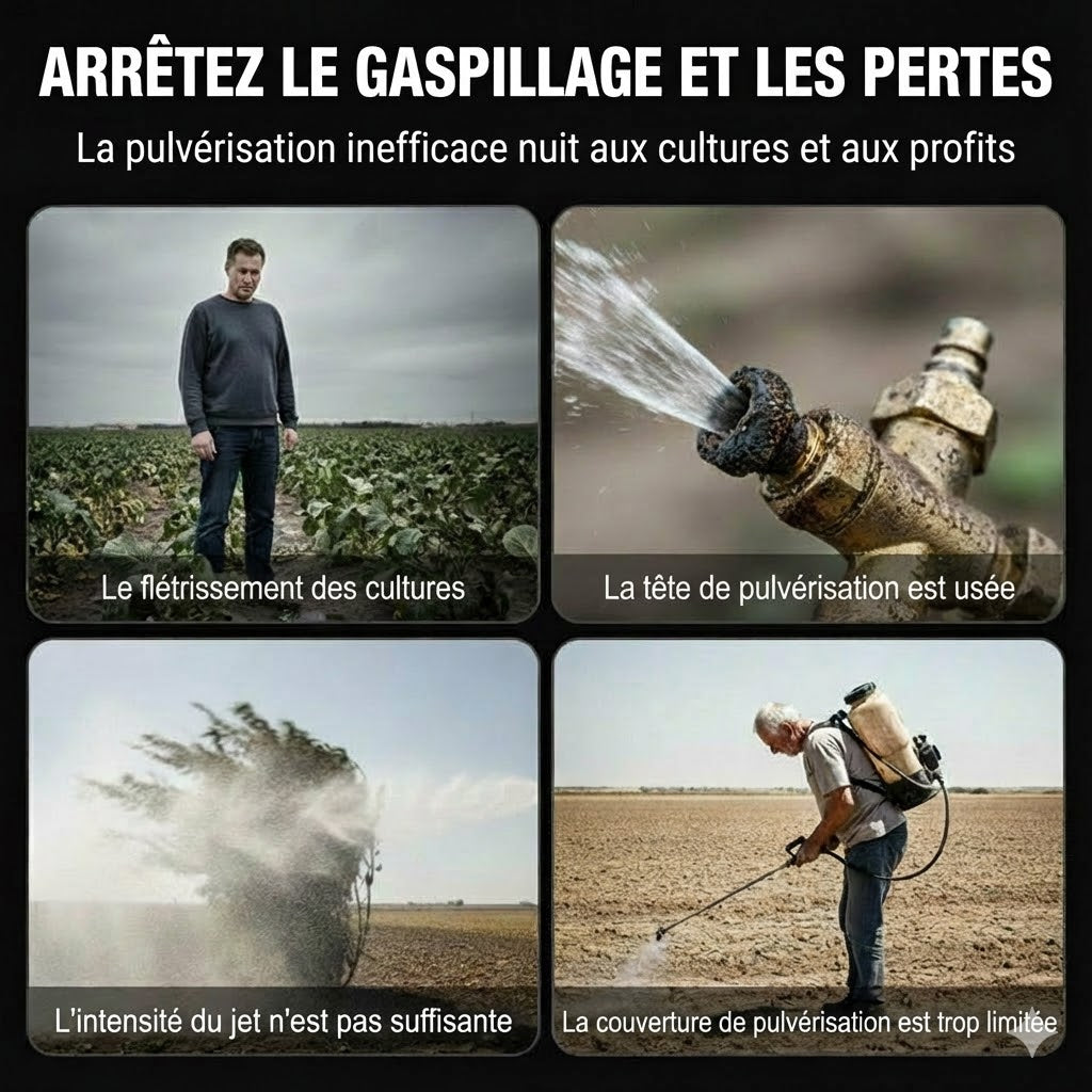 Pulvérisateur agricole à buse en laiton réglable