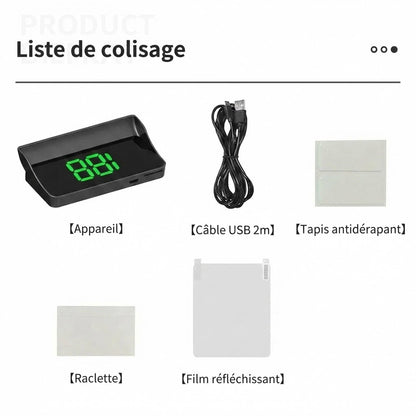Compteur de vitesse avec affichage tête haute