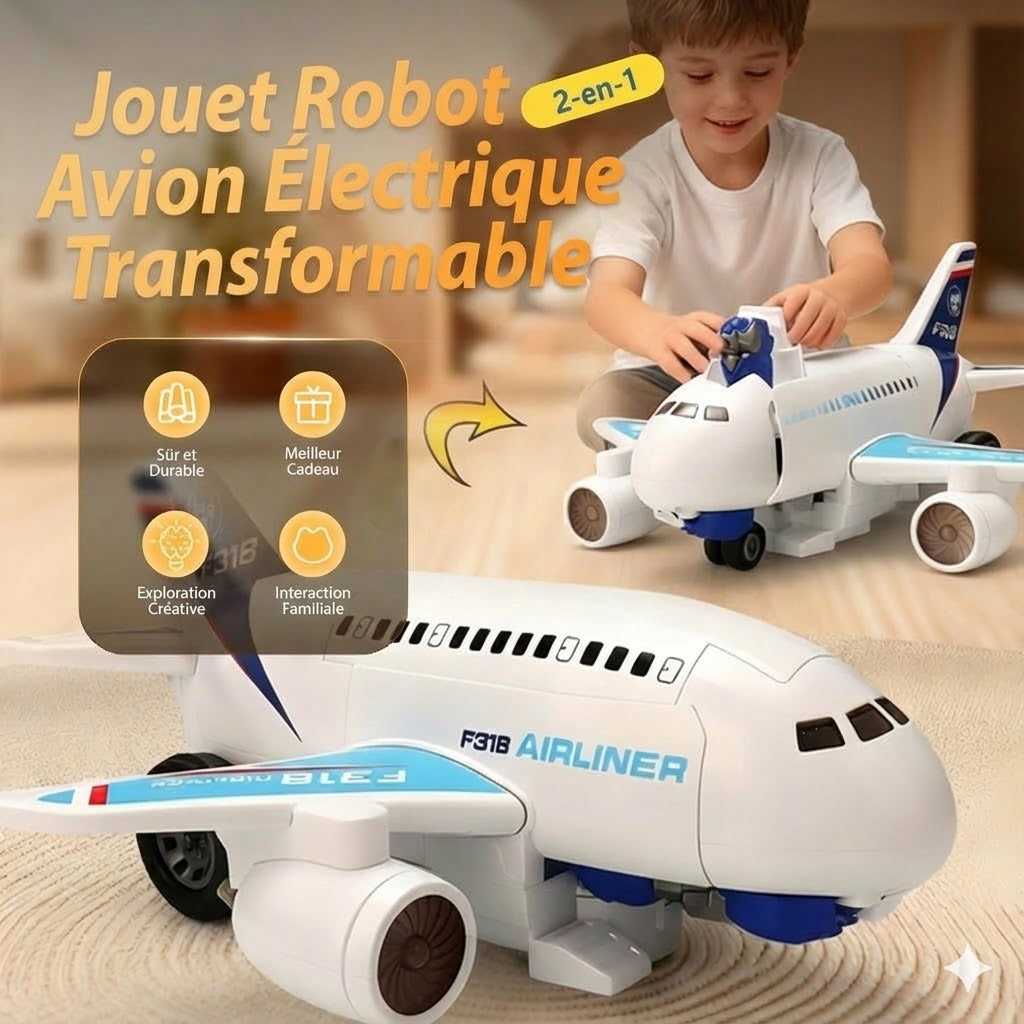 Avion robot électrique transformable 2 en 1