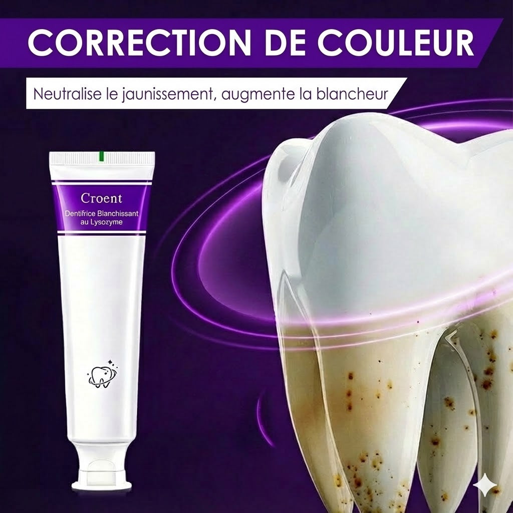 Dentifrice éclaircissant et anti-taches au lysozyme