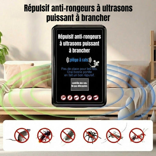 Répulsif antiparasitaire à ultrasons puissant à brancher