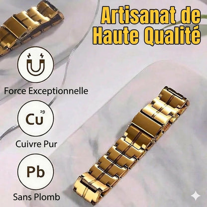 Bracelet rétro pour homme avec croix et fermoir magnétique double rangée