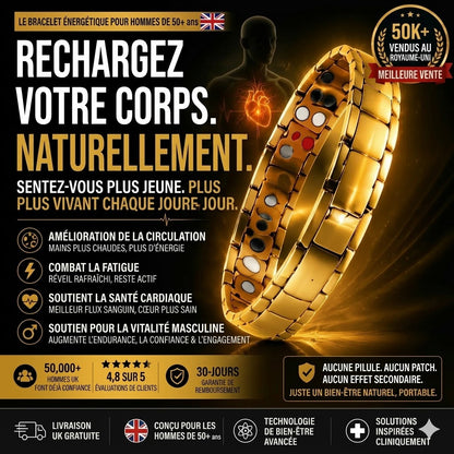 Bracelet rétro pour homme avec croix et fermoir magnétique double rangée