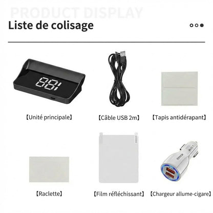 Compteur de vitesse avec affichage tête haute