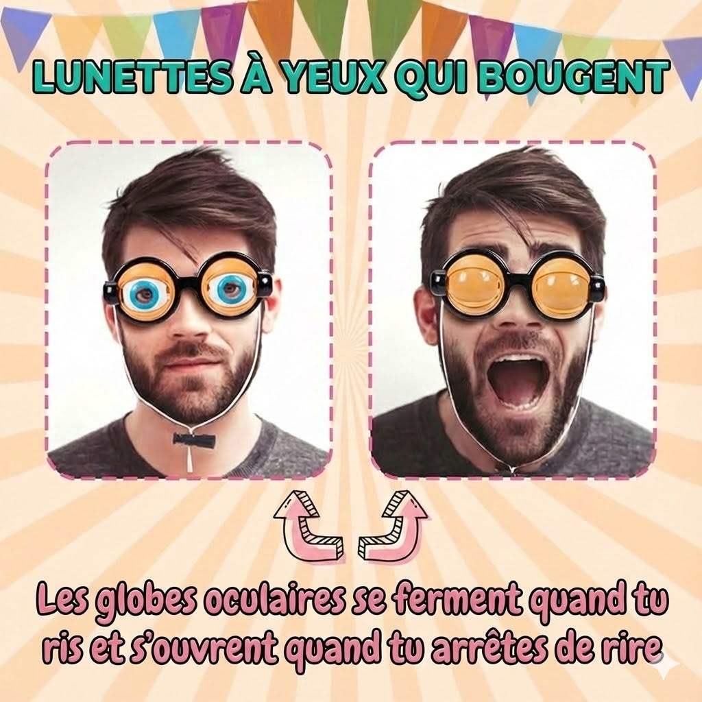Lunettes amusantes avec mécanisme de clignement des yeux