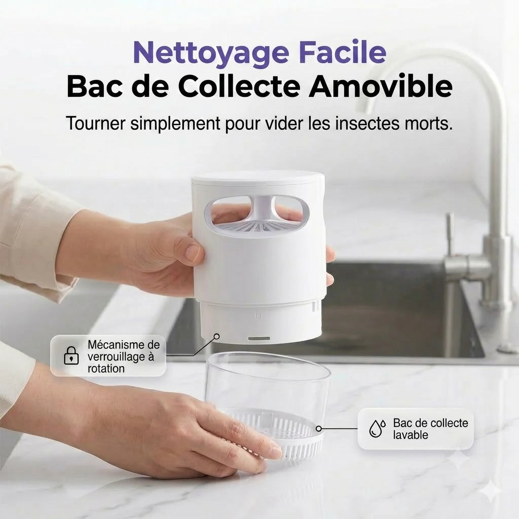 Lampe anti-moustiques UV – sur secteur USB, sans produits chimiques, ultra-silencieuse