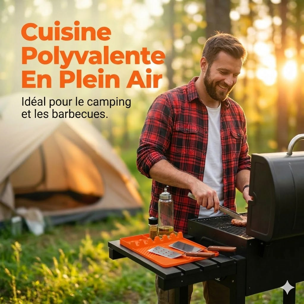 Tapis de cuisson en silicone de haute qualité pour tablette latérale – protège contre la graisse et les éclaboussures