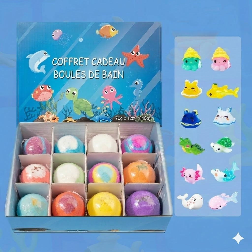 Coffret cadeau de 12 bombes de bain pour enfants
