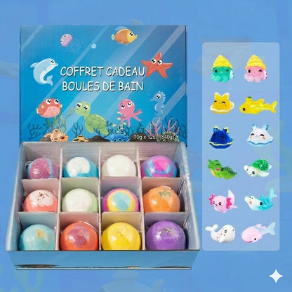 Coffret cadeau de 12 bombes de bain pour enfants