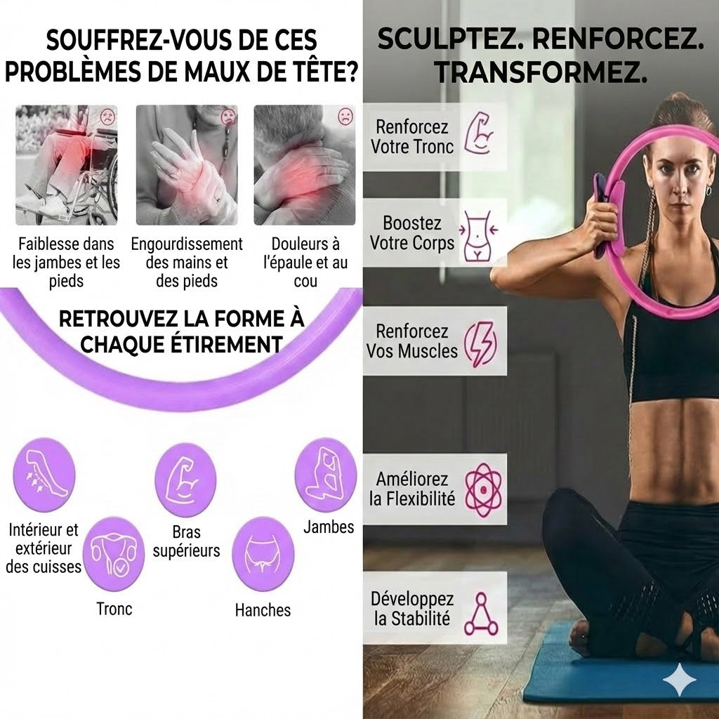 Anneau de Pilates ajustable pour la maison