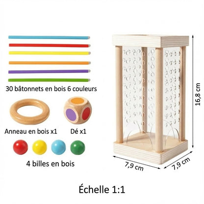 Jeu de bâtonnets en bois : Concentration et couleur
