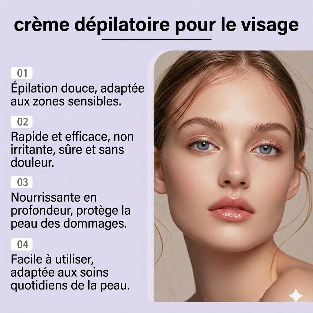 Crème Douce Et Indolore Pour L’élimination Des Poils Du Visage