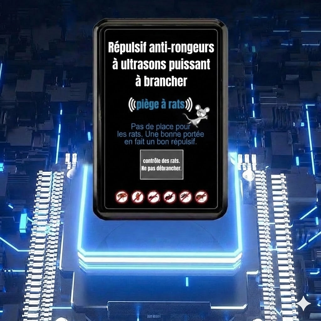 Répulsif antiparasitaire à ultrasons puissant à brancher