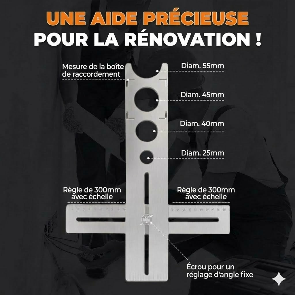 Outil de perçage entièrement réglable en angle