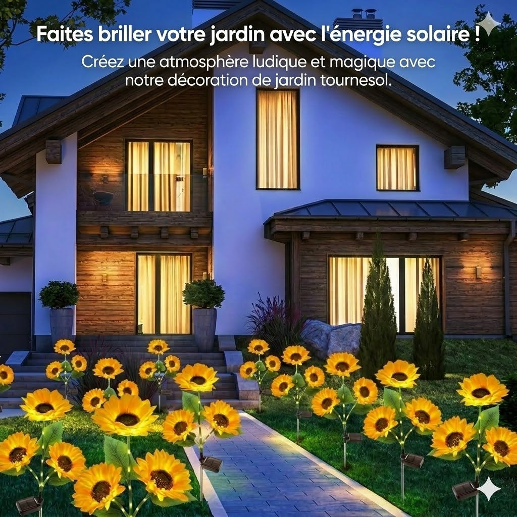 Lampes solaires étanches（3 Lampes de tournesol）