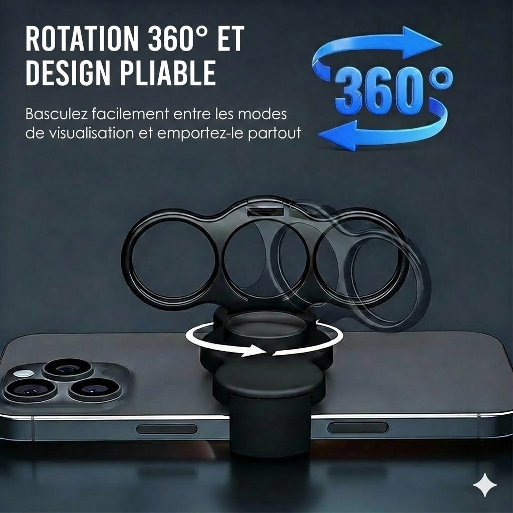 Double bague pour trois doigts avec clip à l'arrière