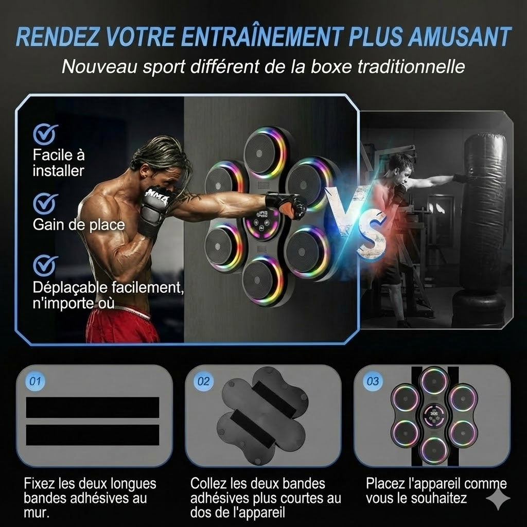 Machine de boxe musicale Bluetooth pour enfants