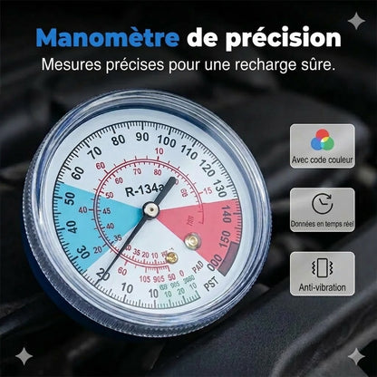 Flexible de recharge de climatisation R134a avec manomètre