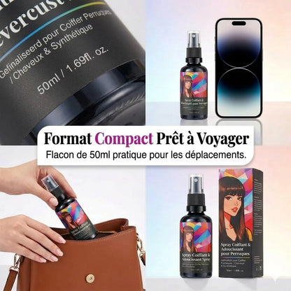 Spray lissant et disciplinant pour perruques