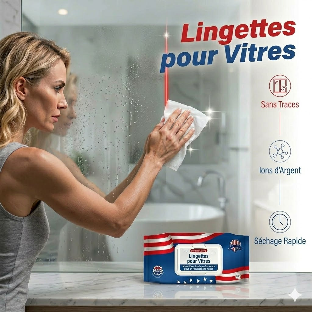 Lingettes ultra-nettoyantes américaines aux ions de nano-argent (80 lingettes/paquet)