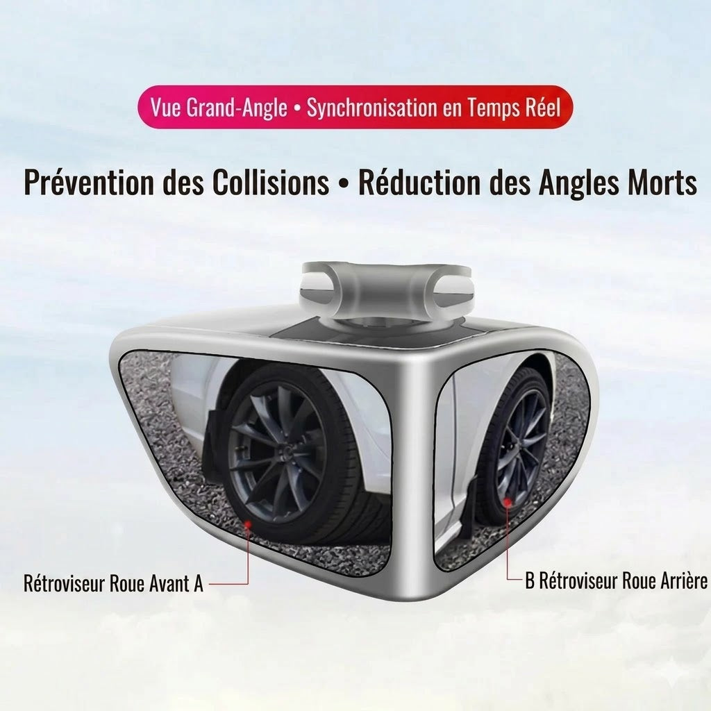 Rétroviseur double lentille avec vue d'angle mort réglable à 360°