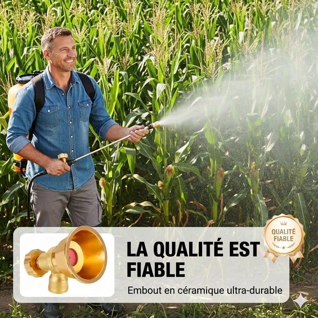Pulvérisateur agricole à buse en laiton réglable