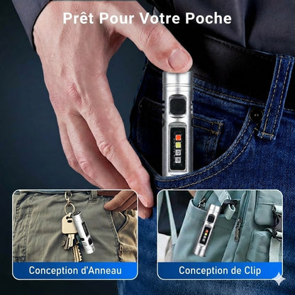Mini-lampe de poche multifonctionnelle en alliage d'aluminium