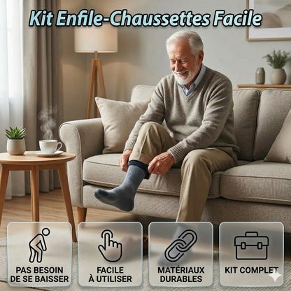 Enfile-chaussettes rigide avec sangles de tirage