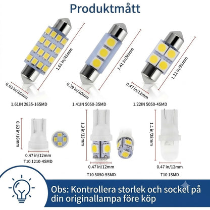 Kit d'Éclairage Intérieur LED pour Voiture 42 Pièces