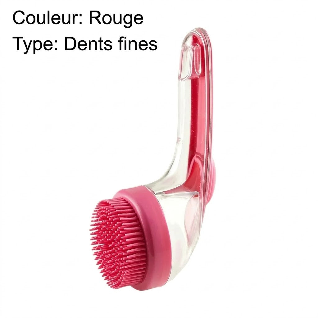 Brosse de bain pour animaux avec long manche et distributeur de shampoing