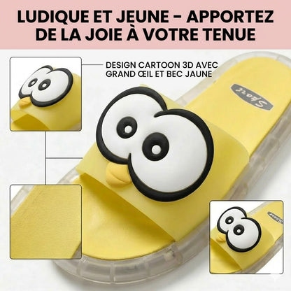 Chaussons mignons avec motifs de dessins animés lumineux