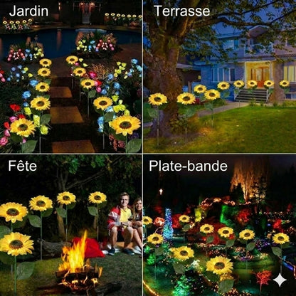 Lampes solaires étanches（3 Lampes de tournesol）