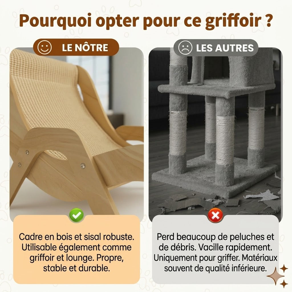 Griffoir 2-en-1 en sisal pour chat