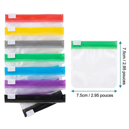 Lot de 7 sachets à pilules transparents avec fermeture à glissière – hermétiques.