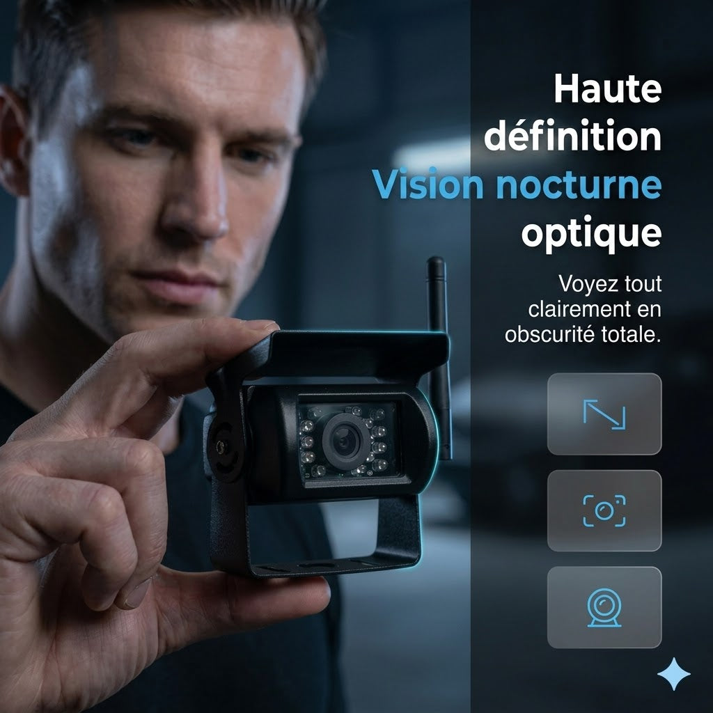 Système de caméra de recul sans fil de haute qualité avec écran large 7 pouces