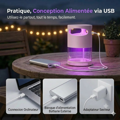 Lampe anti-moustiques UV – sur secteur USB, sans produits chimiques, ultra-silencieuse