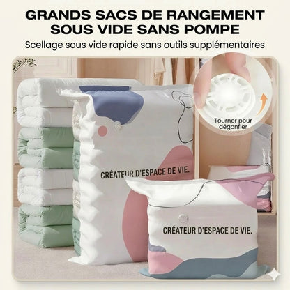 Sacs sous vide sans pompe