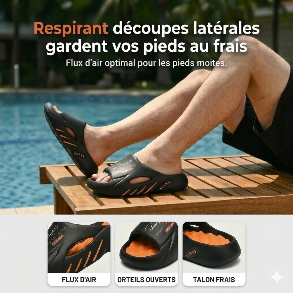 Claquettes nuage pour homme avec semelle épaisse antidérapante