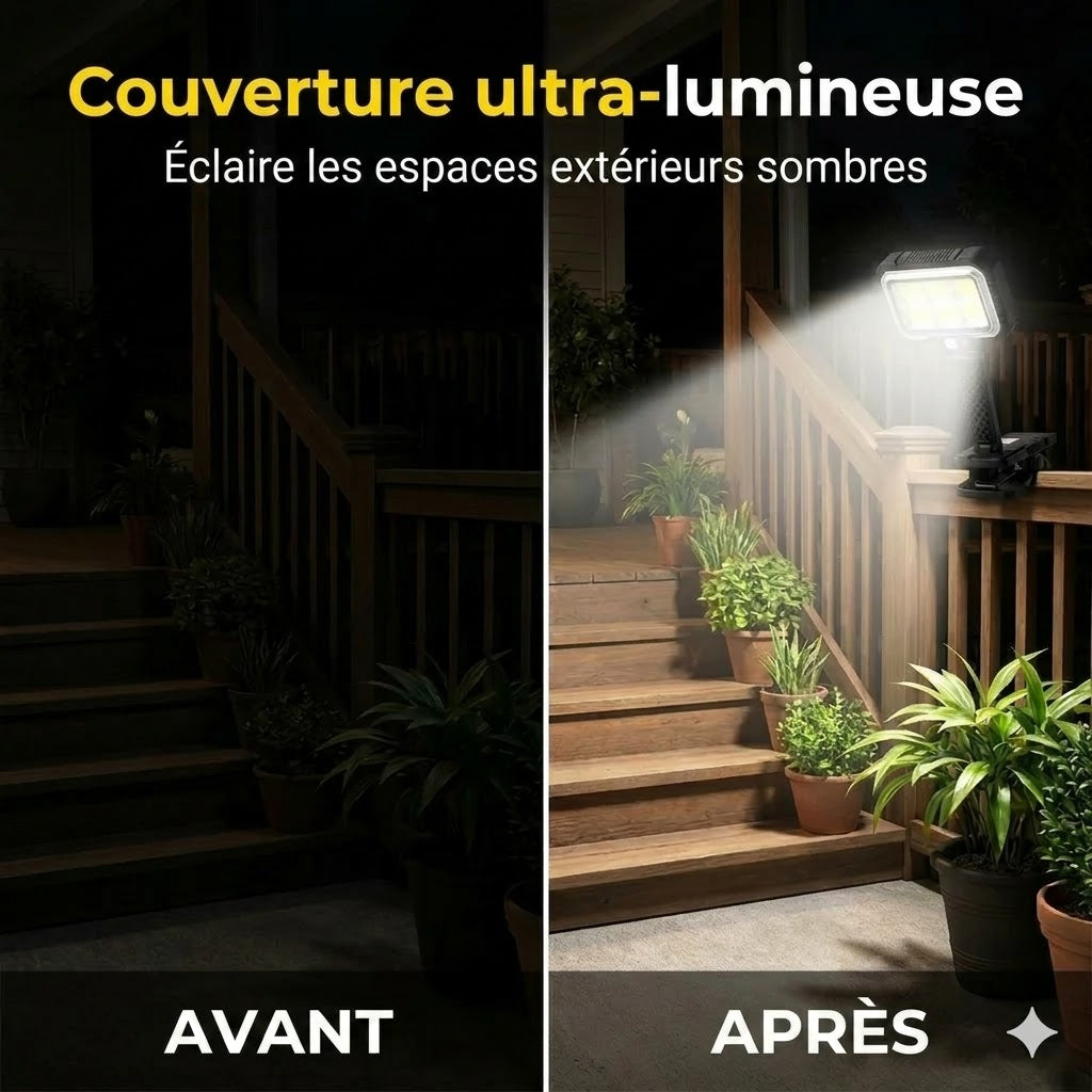 Lampe solaire d'extérieur – clipsez-la et votre jardin brille gratuitement !